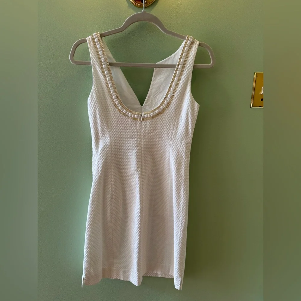 Lilly Pulitzer Janice Shift in Resort White & Gold - Picture 2 of 3